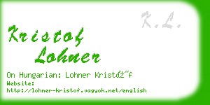 kristof lohner business card